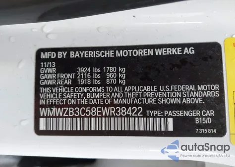 2014 Mini Countryman Cooper z USA, uszkodzony, nr VIN WMWZB3C58EWR38422